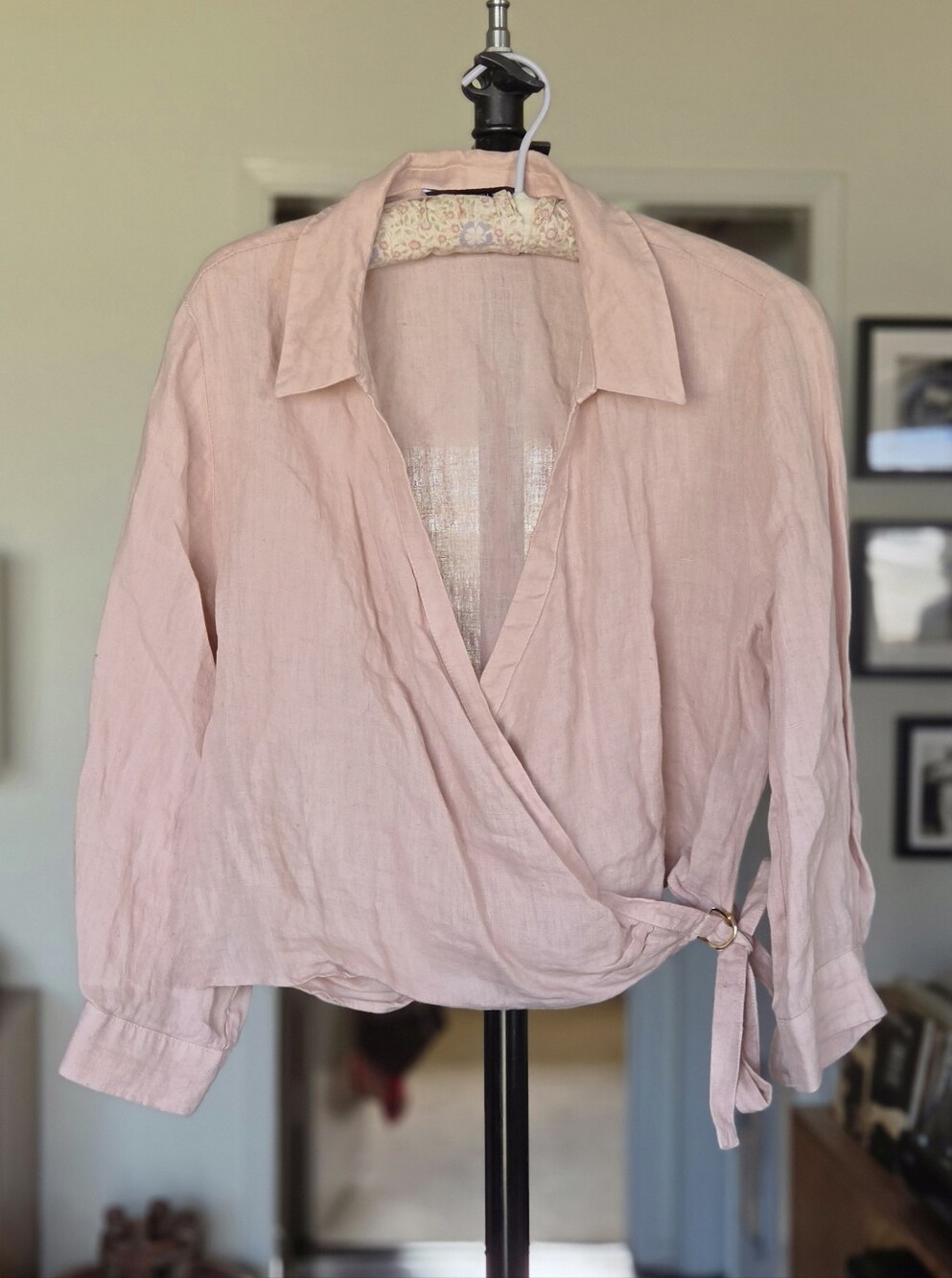 Zara Light Pink Wrap Blouse